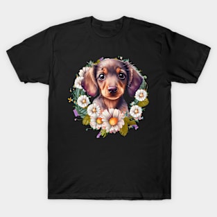 Floral Dachshund T-Shirt